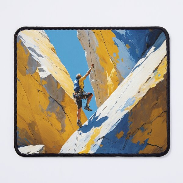 Item preview, Golden Ascent - Vibrant Rock Climber designed and sold by JackrabbitPub.