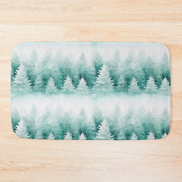 Item preview, Watercolor Teal and Mint Winter Forest Seamless Pattern designed and sold by CharlieDesings.