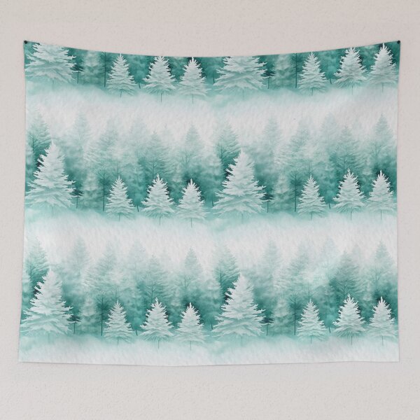 Item preview, Watercolor Teal and Mint Winter Forest Seamless Pattern designed and sold by CharlieDesings.
