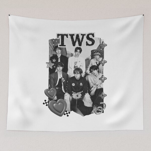 Item preview, TW S Korean boy group boyhood pop K-pop South Korean music Black and White Collage Digital Art Portrait designed and sold by AJUNICE STUDIO.