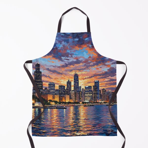 Item preview, Chicago Skyline – Windy City Sunset Painting designed and sold by SasquatchTrail.