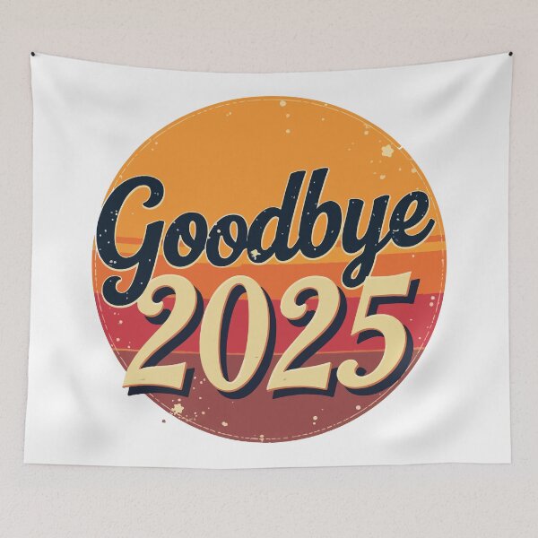 Item preview, Goodbye 2025 Retro Sunset New Year T-Shirt Design designed and sold by Design-Pro-21.