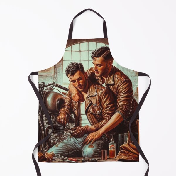 Item preview, 1940s Lending A Hand Vintage Gay Leather Bikers Tom of Finland Tribute San Francisco Pride Graphic Design designed and sold by ItsAKinkThing.