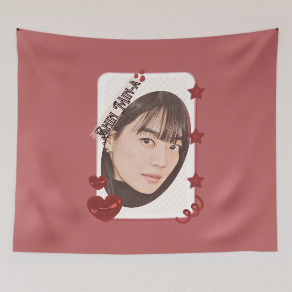 Item preview, Shin Min-a (신민아) Korean actress South Korean celebrity K-drama star Korean film illustration Red Aesthetic Collage Design designed and sold by AJUNICE STUDIO.