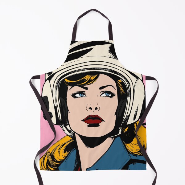 Item preview, Pop Art Female Pilot in Retro Aviator Helmet designed and sold by Design Atlas.