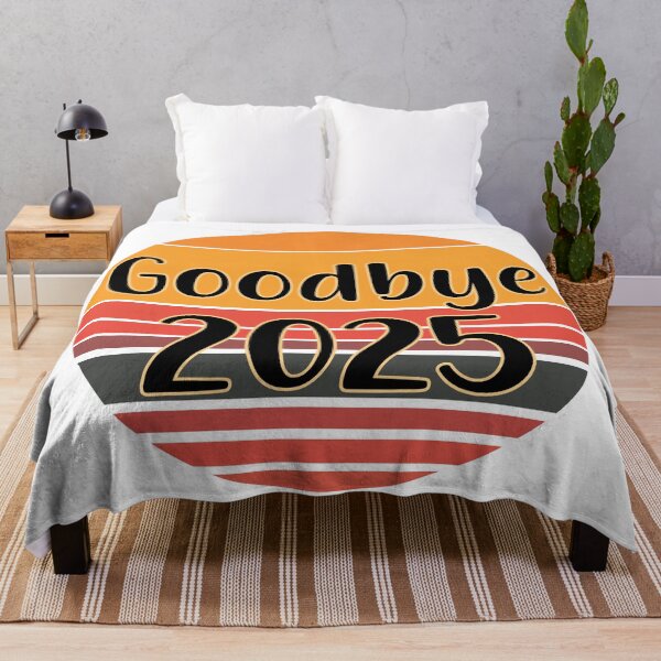Item preview, Goodbye 2025 Retro Striped Sunset New Year T-Shirt Design designed and sold by Design-Pro-21.