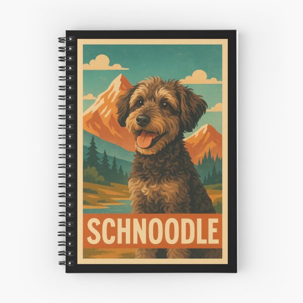 Item preview, Schnoodle Retro Wilderness Print designed and sold by Flying Doggo.
