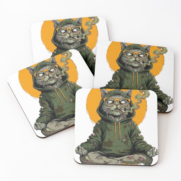 Item preview, Meditating Zombie Cat - Funny Undead Streetwear Art designed and sold by WelLarsDigitals.