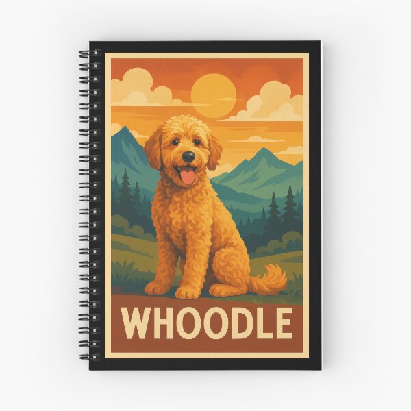 Item preview, Whoodle Sunset Mountain Poster Art designed and sold by Flying Doggo.