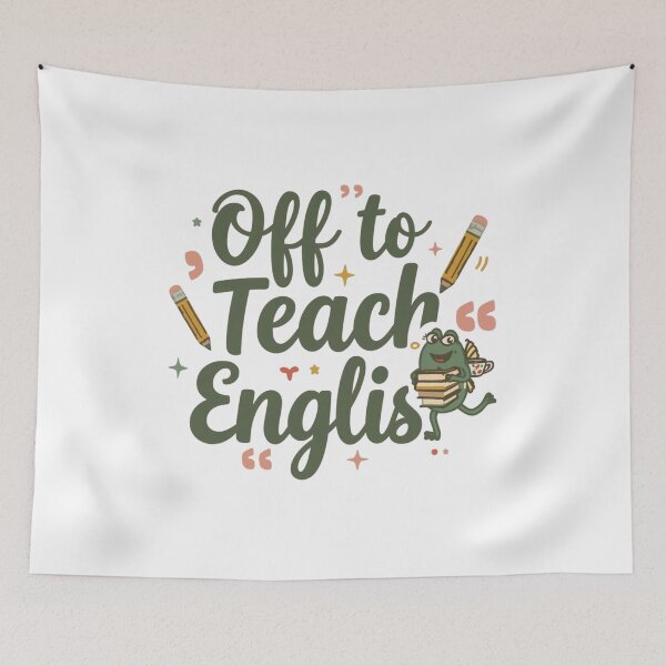 Item preview, Off to Teach English | Funny Teacher T‑Shirt for ESL, Language Teachers & Educators designed and sold by GAIDREDA.