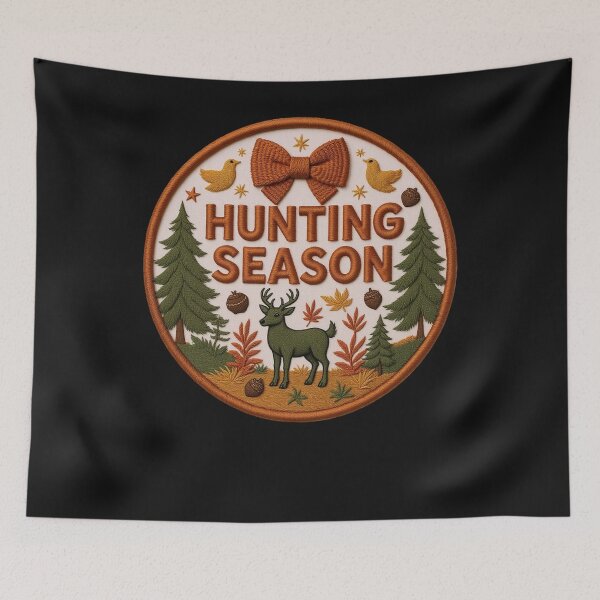 Item preview, Hunting Season Deer Embroidery Style Fall Nature Art designed and sold by dianadouri.