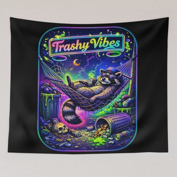 Item preview,  trashly vibes trash panda drunk raccoon designed and sold by zuzzelek44.
