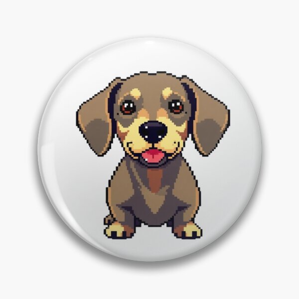 Item preview, Cute Brown & Tan Dachshund Pixel Art Portrait designed and sold by crafteek.