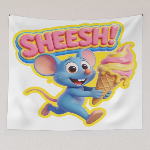 Item preview, Sheesh Blue Mouse Ice Cream Cartoon Illustration designed and sold by Zippy Creation.
