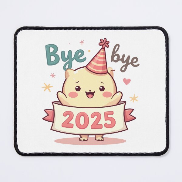Item preview, Bye Bye 2025 Cute Cartoon New Year Party Character Design designed and sold by Design-Pro-21.