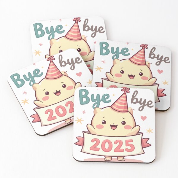 Item preview, Bye Bye 2025 Cute Cartoon New Year Party Character Design designed and sold by Design-Pro-21.