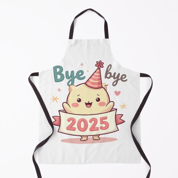 Item preview, Bye Bye 2025 Cute Cartoon New Year Party Character Design designed and sold by Design-Pro-21.