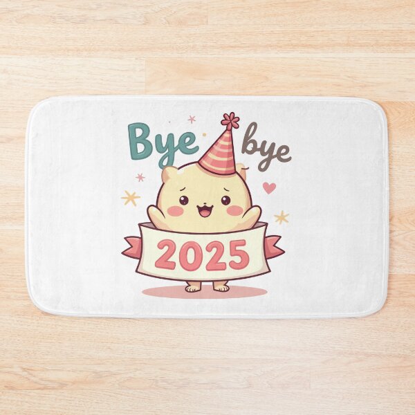 Item preview, Bye Bye 2025 Cute Cartoon New Year Party Character Design designed and sold by Design-Pro-21.