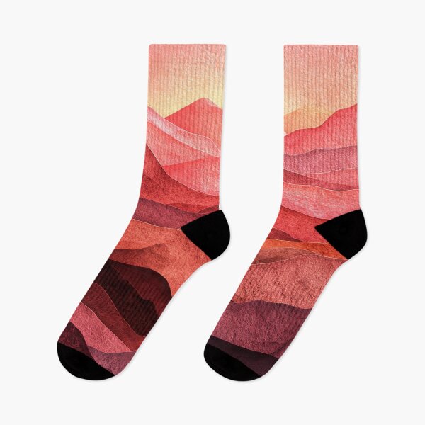 Artikelvorschau, Abstrakte Sonnenuntergangslandschaft – Warme, geschichtete Terrakotta-Kunst entworfen und verkauft von NewArt33.
