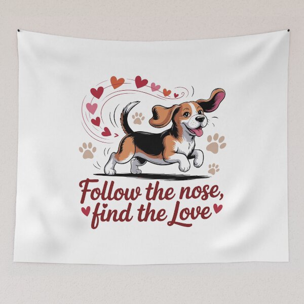 Item preview, Beagle Valentine Quote Follow the Nose Find the Love designed and sold by MuniraWearify.