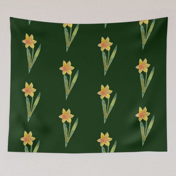 Item preview, Daffodil flower analogue collage narcissus national flower of Wales designed and sold by Pretty-Nonsense.