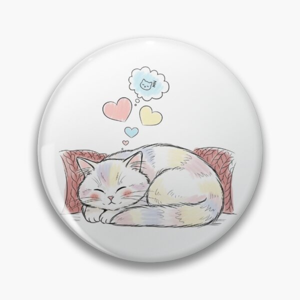 Item preview, Sleeping Cat Dreaming Love designed and sold by PetJoyPrintsCO.