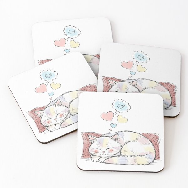 Item preview, Gato Dormido Soñando Amor designed and sold by PetJoyPrintsCO.