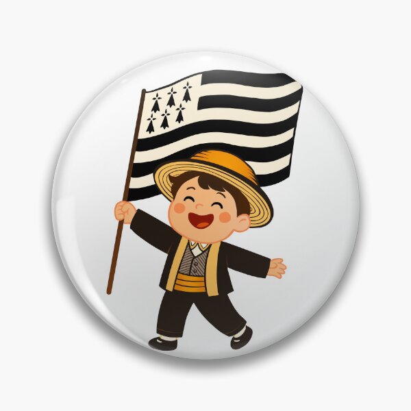 Item preview, Cute happy Breton boy with flag of Brittany designed and sold by 1enchik.