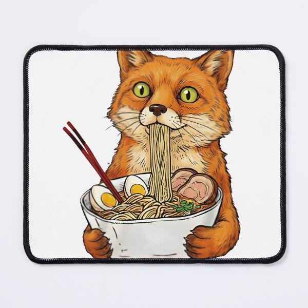 Item preview, Lindo zorro ramen kitsune: arte kawaii de gato con fideos japoneses designed and sold by Taha Art Designs.