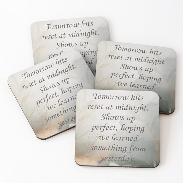 Item preview, Tomorrow Hits Reset at Midnight - Soft Neutral Inspirational Quote designed and sold by Penrodius.