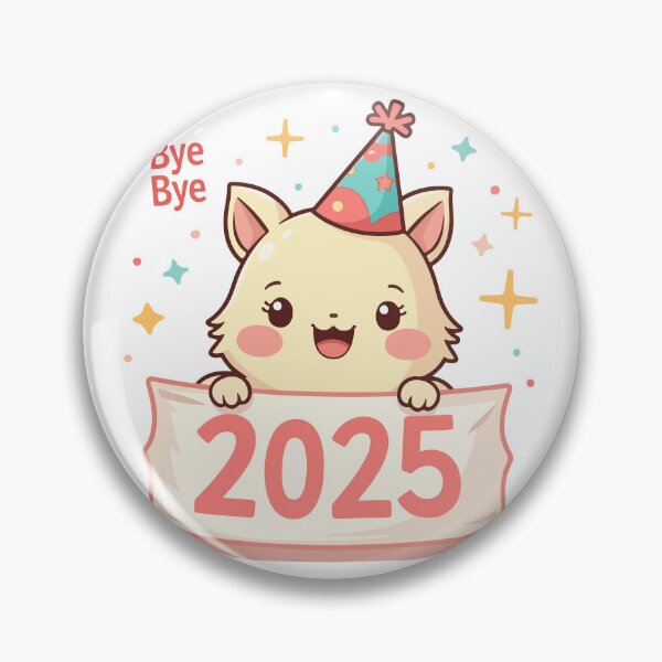 Item preview, Bye Bye 2025 Cute Cat Party Hat New Year Celebration Design designed and sold by Design-Pro-21.