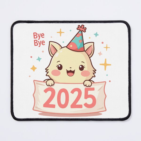 Item preview, Bye Bye 2025 Cute Cat Party Hat New Year Celebration Design designed and sold by Design-Pro-21.