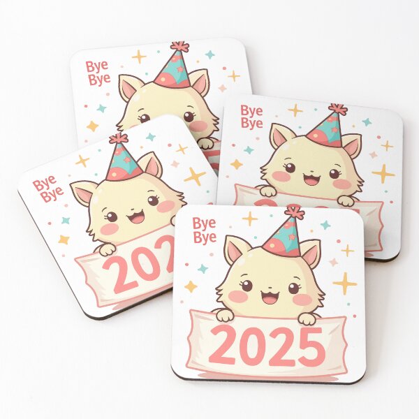 Item preview, Bye Bye 2025 Cute Cat Party Hat New Year Celebration Design designed and sold by Design-Pro-21.
