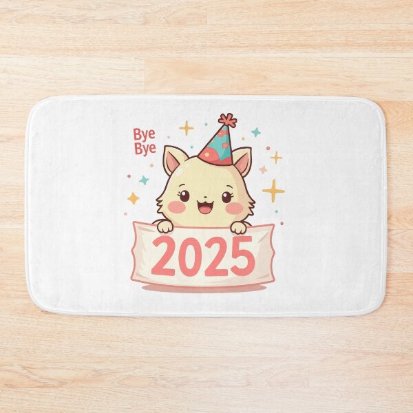 Item preview, Bye Bye 2025 Cute Cat Party Hat New Year Celebration Design designed and sold by Design-Pro-21.