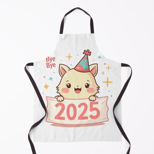 Item preview, Bye Bye 2025 Cute Cat Party Hat New Year Celebration Design designed and sold by Design-Pro-21.