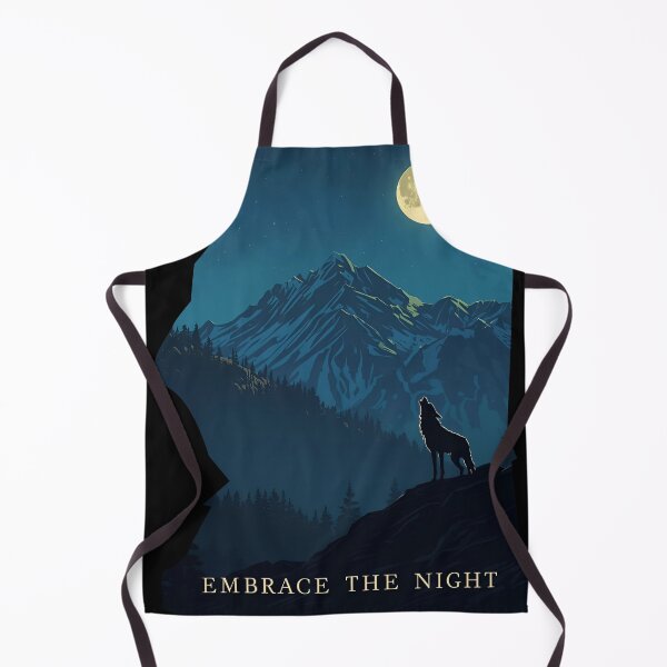 Item preview, Mountain landscape at night, full moon and a single wolf howling Embrace the Night 1 designed and sold by Neon G.