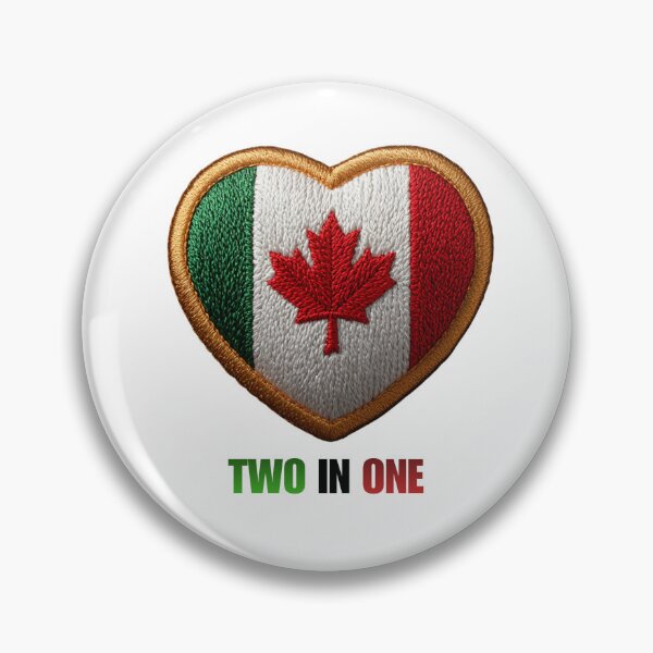 Item preview, Italian Canadian Heart - Two In One Embroidery Style designed and sold by PI-Global.