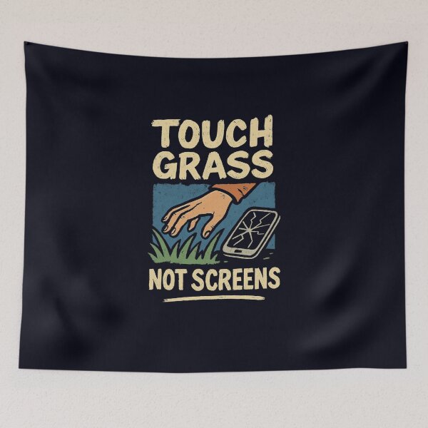 Item preview, Touch Grass, Not Screens – Digital Detox Graffiti Style designed and sold by ArminGreen.