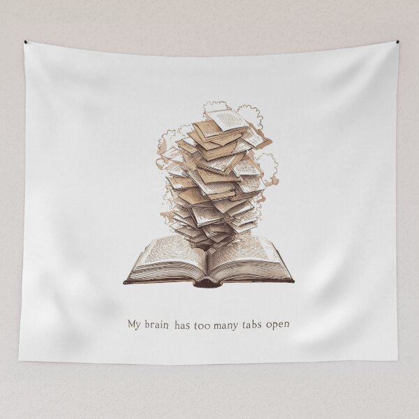 Item preview, My Brain Too Many Tabs - Open ADHD Mind - Bookish Neurodiversity Art designed and sold by YvkafromPoland.