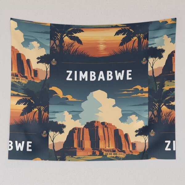 Item preview, Zimbabwe Africa Retro Vintage Travel Design designed and sold by TravelersGems.