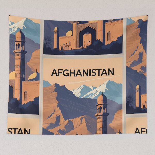 Item preview, Afghanistan Retro Vintage Travel Design designed and sold by TravelersGems.