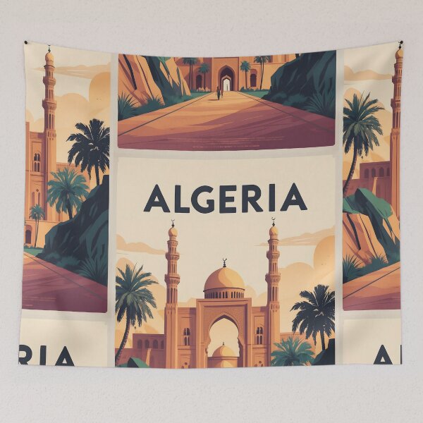 Item preview, Algeria Retro Vintage Travel Design designed and sold by TravelersGems.