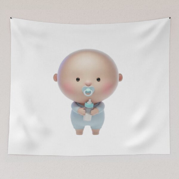 Item preview, PACI Baby 3D Character Art – Cute Pacifier Toddler Illustration designed and sold by HNstory.