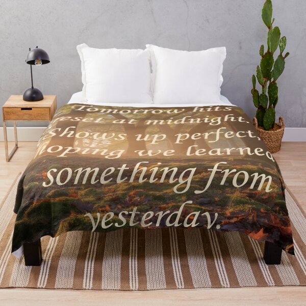 Item preview, Tomorrow Hits Reset - Peaceful Forest Inspirational Quote designed and sold by Penrodius.