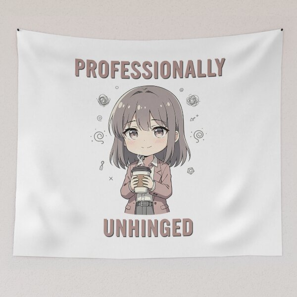 Item preview, Professionally Unhinged Lo-Fi Anime Chaotic Energy Typography designed and sold by GiftsForge.
