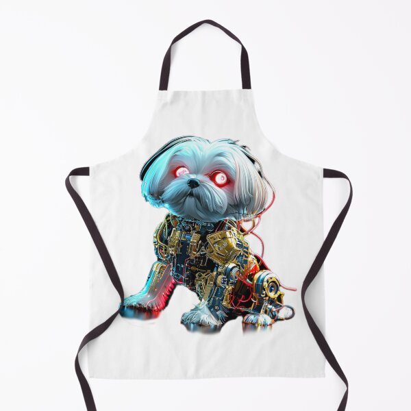 Item preview, Cybernetic Maltese Dog with Exposed Circuits – Futuristic Animal Art designed and sold by Naturalite19.