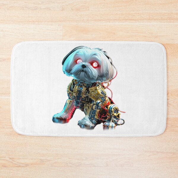 Item preview, Cybernetic Maltese Dog with Exposed Circuits – Futuristic Animal Art designed and sold by Naturalite19.