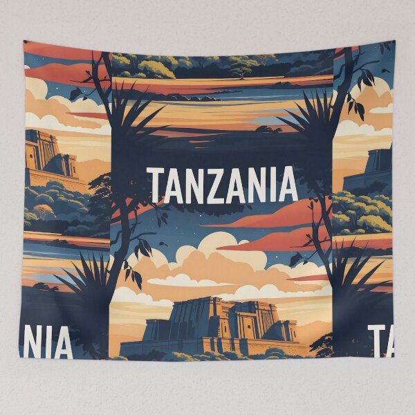 Item preview, Tanzania Retro Vintage Travel Design designed and sold by TravelersGems.