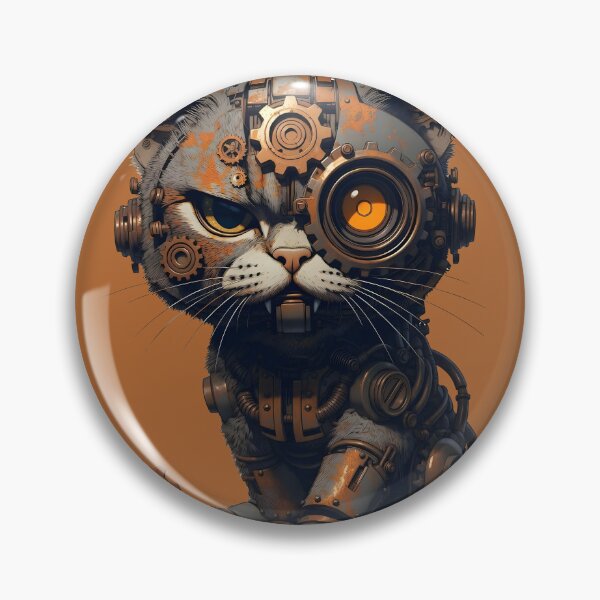 Item preview, Cute Steampunk Tabby Kitten with Clockwork Gear designed and sold by Rostislav Bouda.