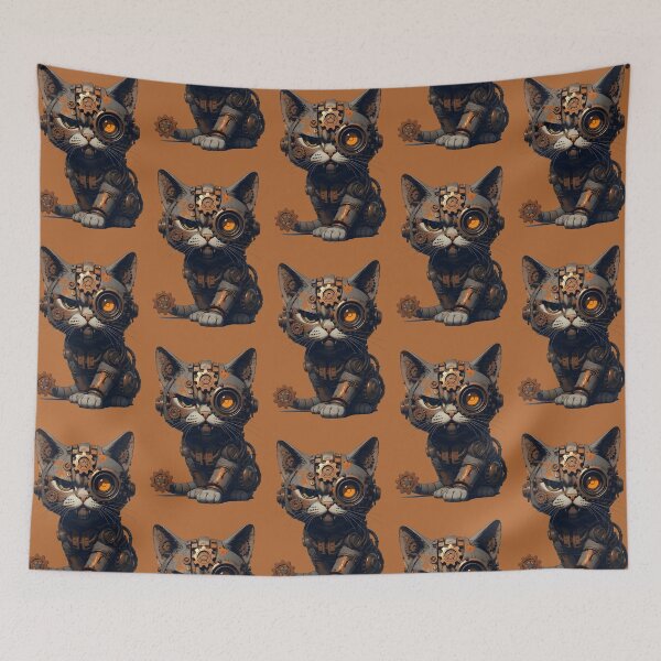 Item preview, Cute Steampunk Tabby Kitten with Clockwork Gear designed and sold by Rostislav Bouda.